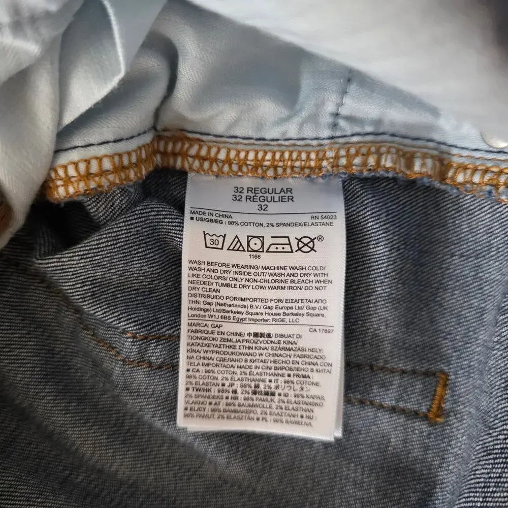 Gap 1969 Distressed 5 Pocket A-line Denim Pencil Skirt Sz 32R